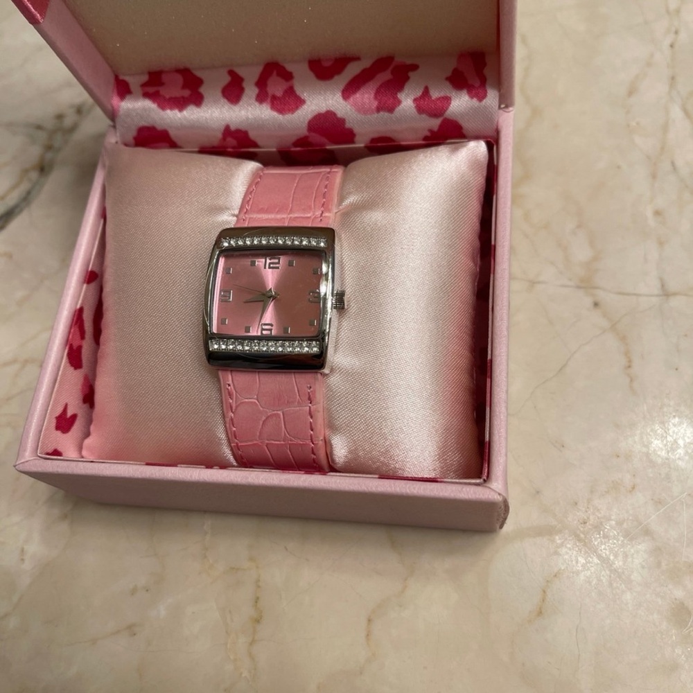 Pink Leather Strap Women's Watch